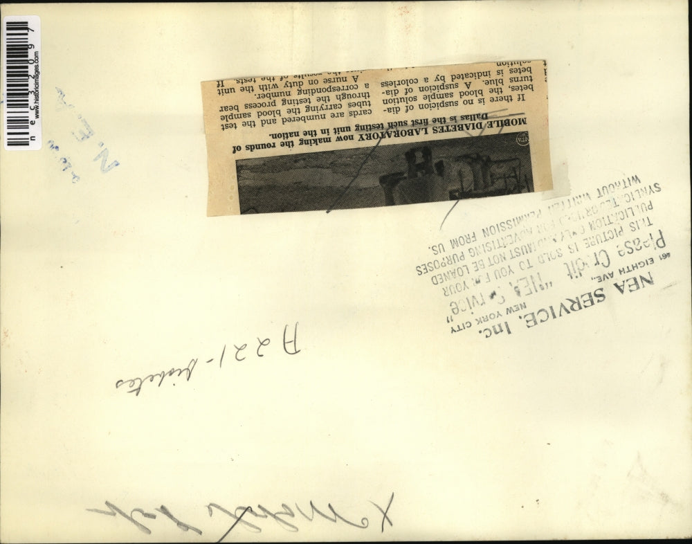 1950 Press Photo Diabetes lab