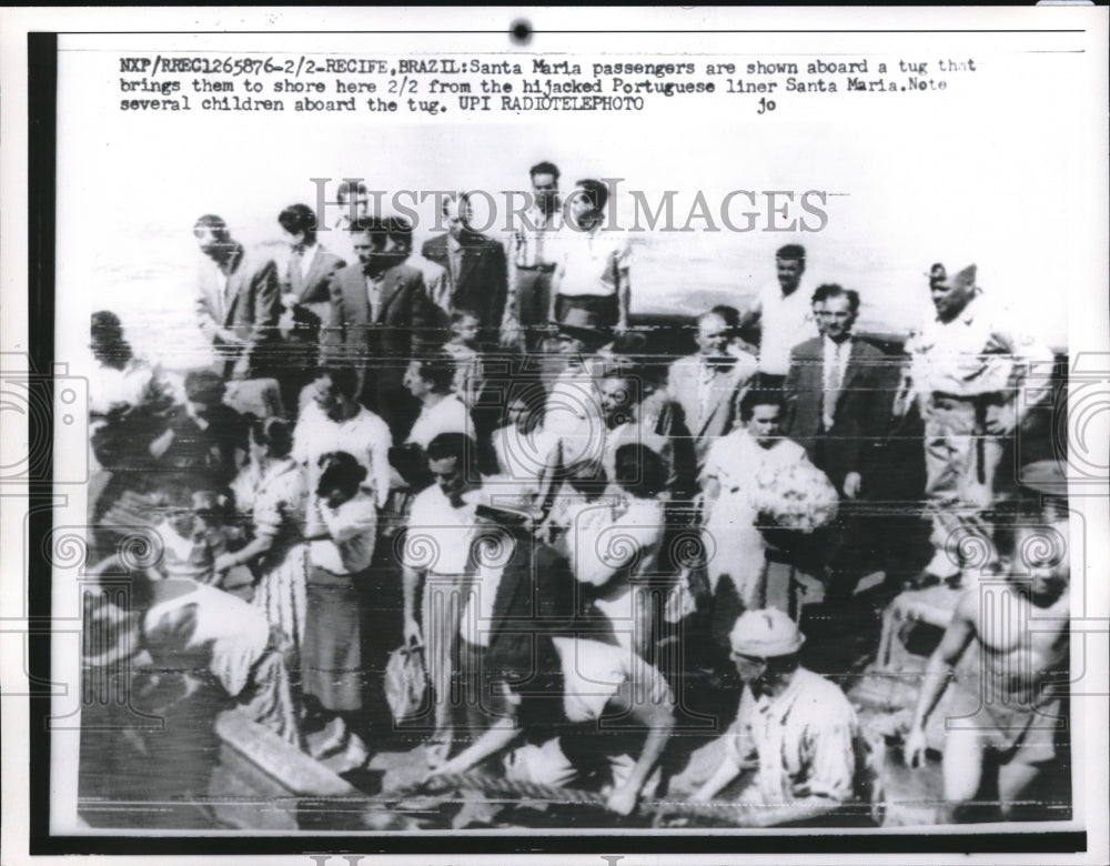 1961 Press Photo Santa Maria Ship passengers saved- Historic Images