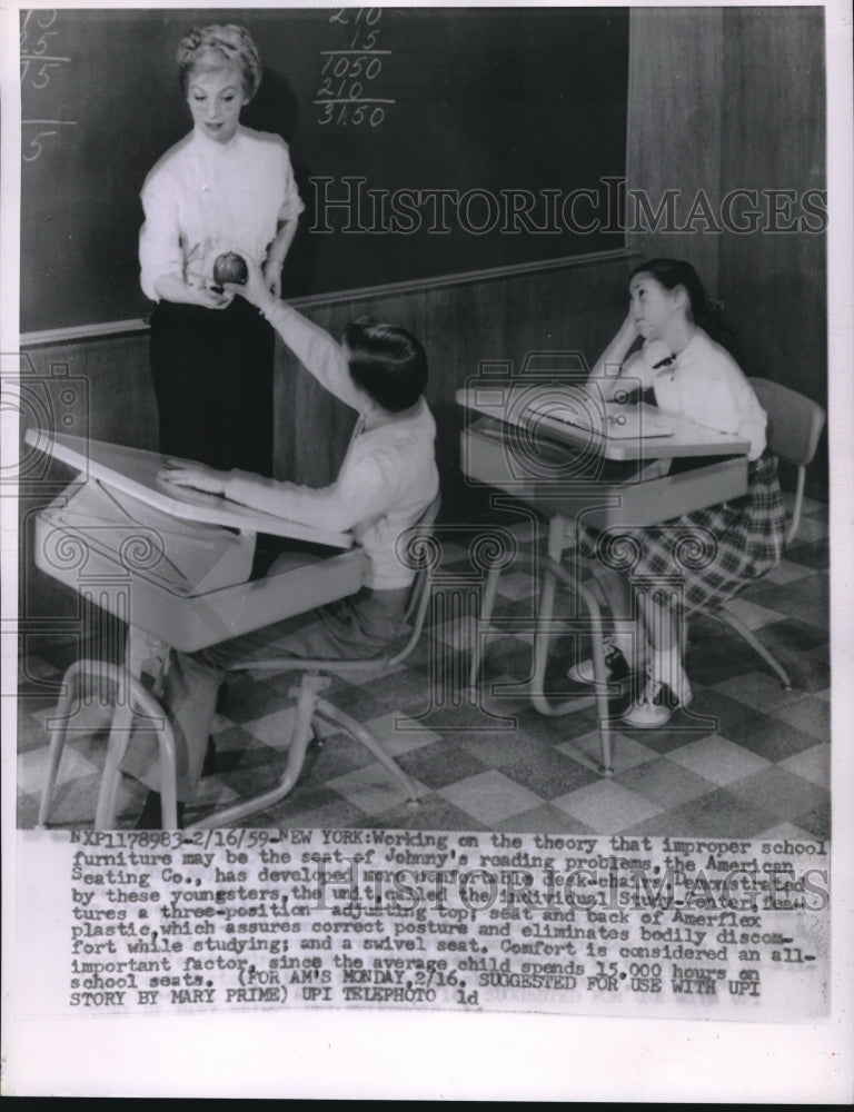 1959 Press Photo The individual Study-Center by The American Seating Co.