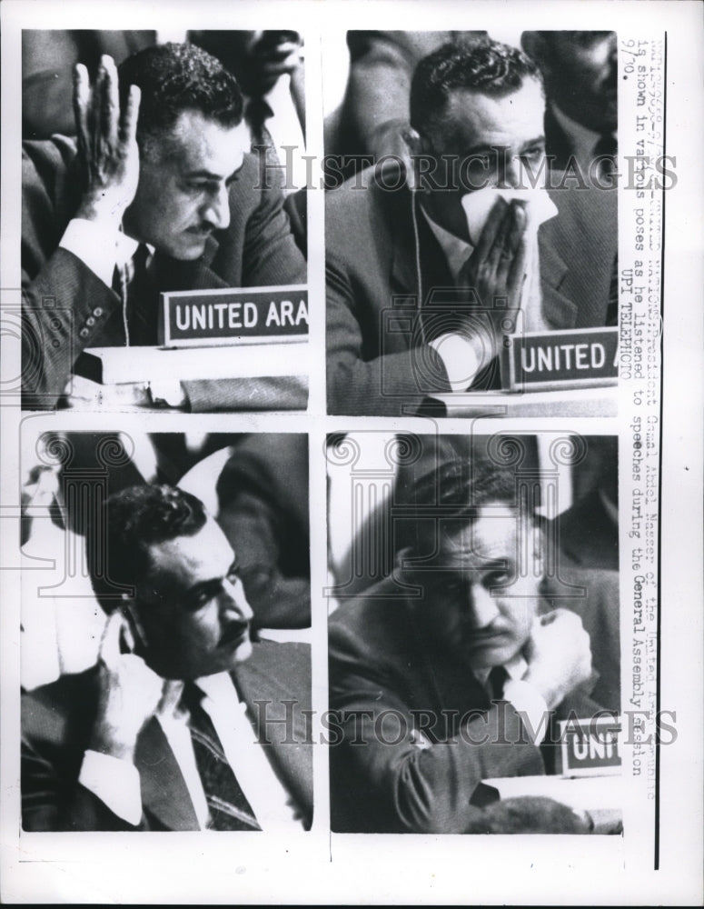 1960 Press Photo UAE President Gamal Abdel Nasser during general assembly in UN
