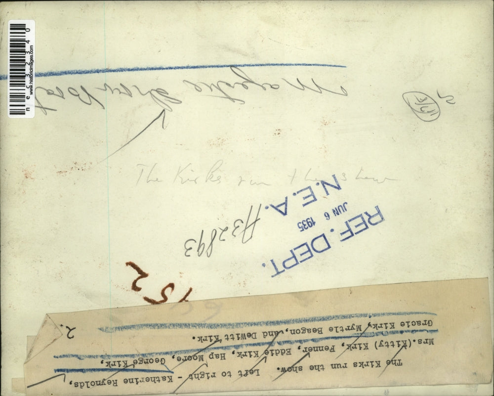 1935 Press Photo Kath Reynolds,Mrs Kitty Kirk, Fenner,Ed Kirk,H Moore