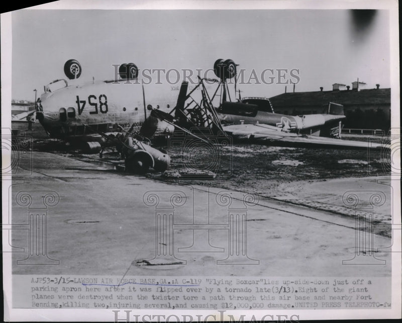 Load image into Gallery viewer, 1954 Press Photo Lawson AFB, Ga Flying Boxcar destroyed by tornado - nec32757
