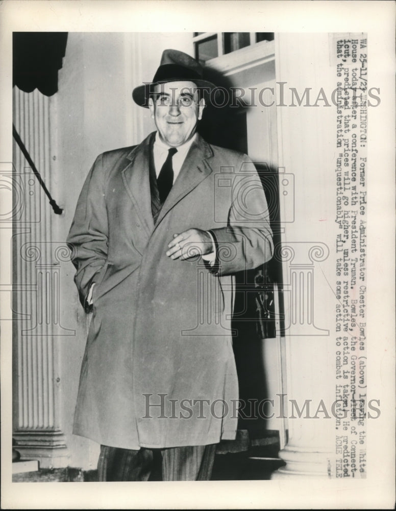 1948 Press Photo D.C. Former Price Admin. Chester Bowles - nec32832