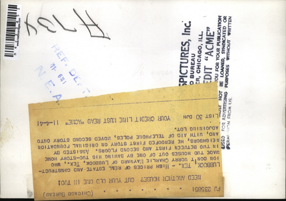 1941 Press Photo Need another house-cut your old one in two