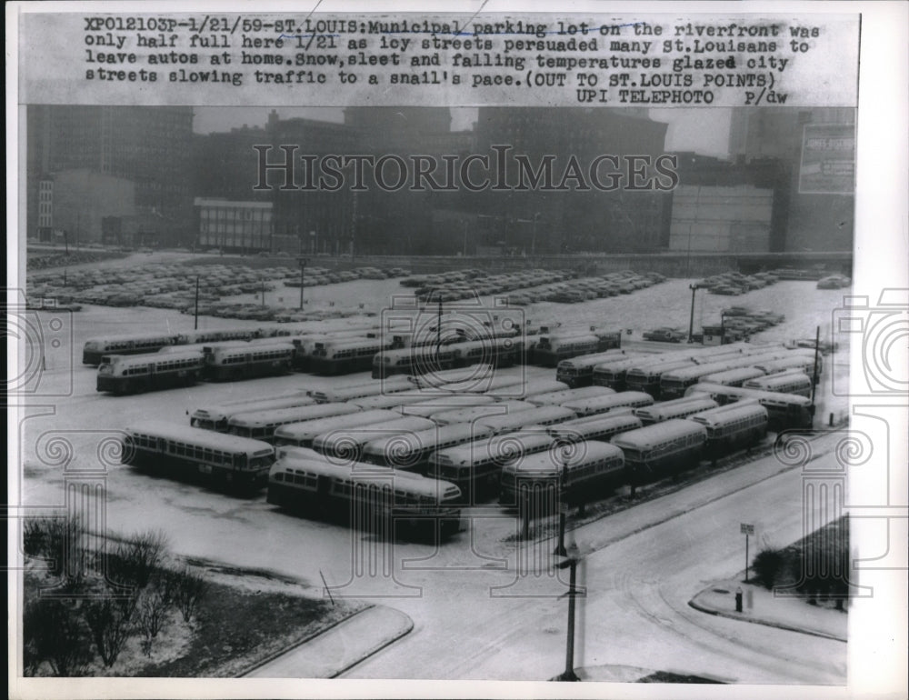 1959 Press Photo Municipal Parking Lot on the Riverfront og St Louis- Historic Images