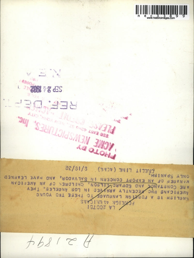 1932 Press Photo Two young Americans Constance and Edward Wilson.