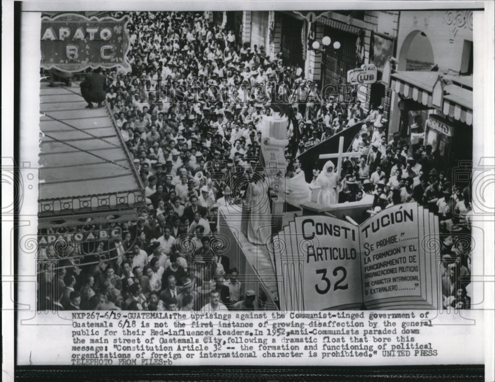 1954 Press Photo Uprising Against Communist Government of Guatemala- Historic Images