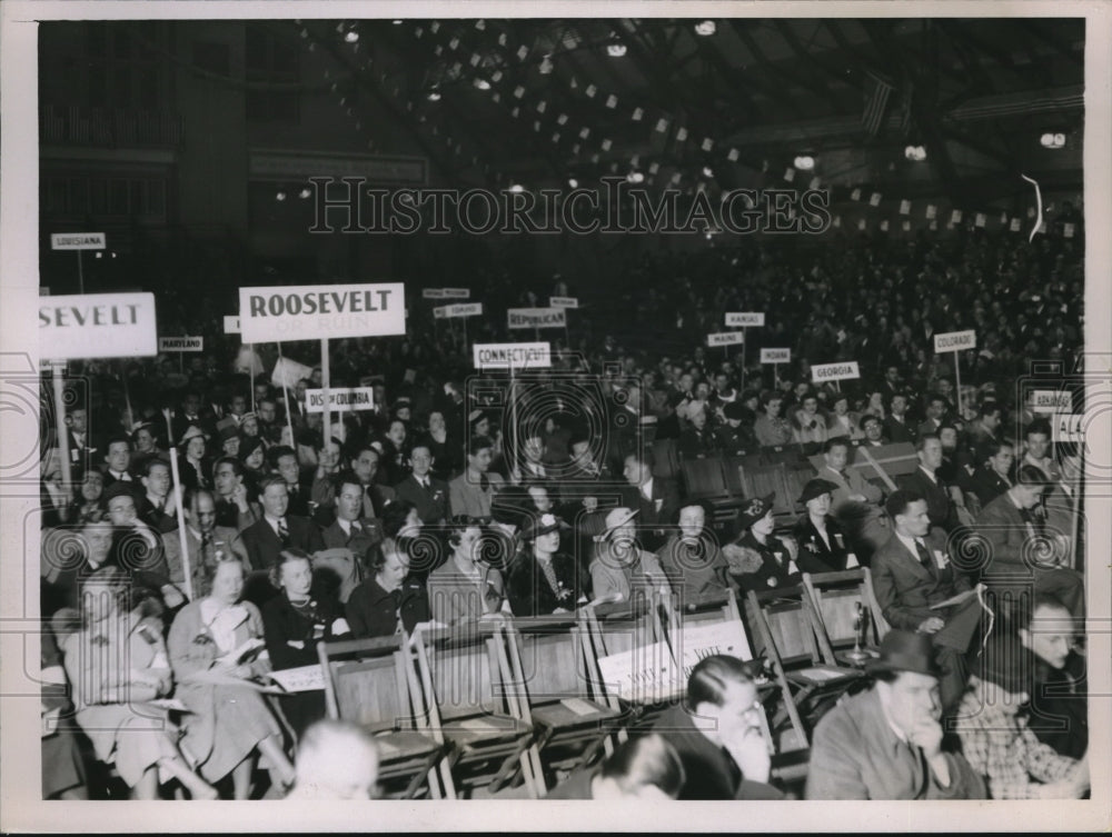 1936 Press Photo Delegates At Northwestern University Mock National Convention
