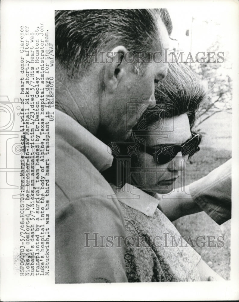 1968 Press Photo Margie Nicks, Wife of Heart Donor Clarence Nicks