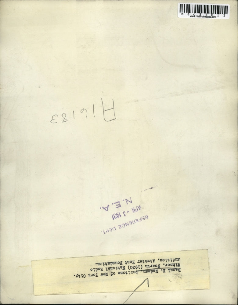 1931 Press Photo 4th winner Nat'l Radio Audition baritone of NYC Raoul Nadeau