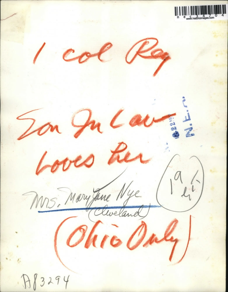 1952 Press Photo Mrs Mary Jane Nye of Cleveland, Ohio