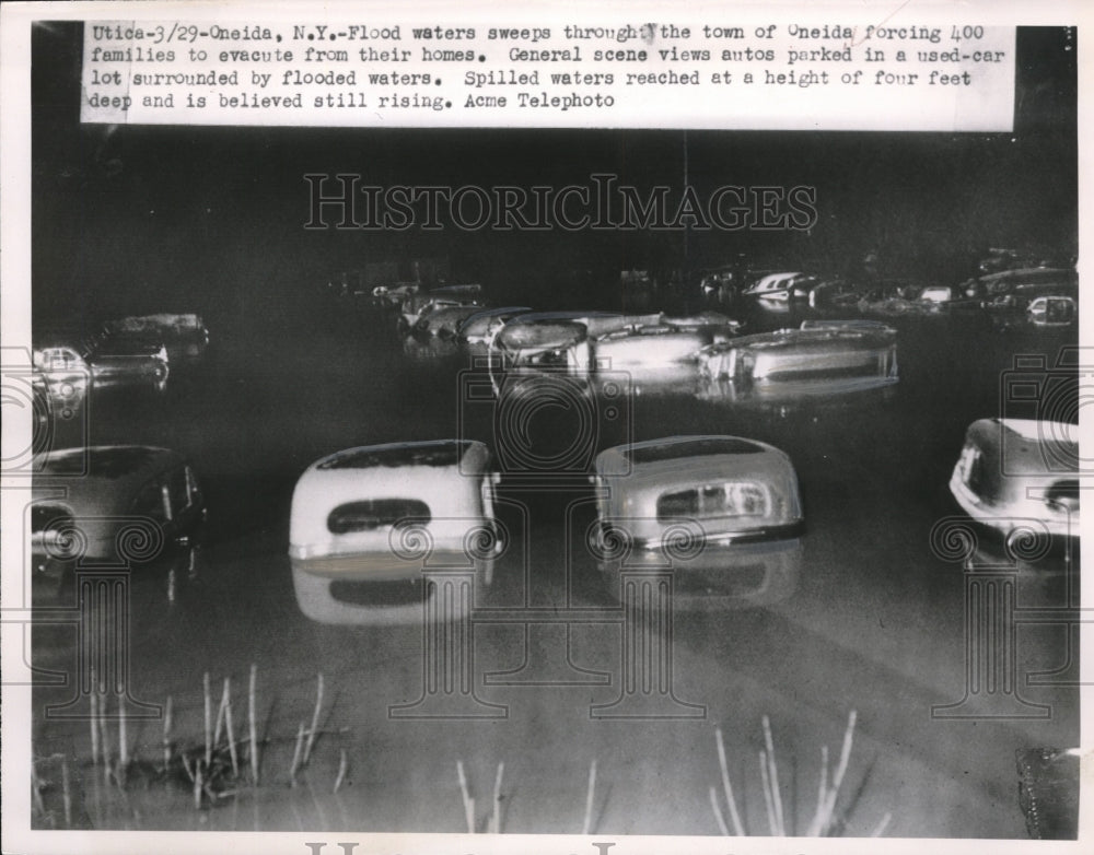 1950 Press Photo Oneida,NY floods