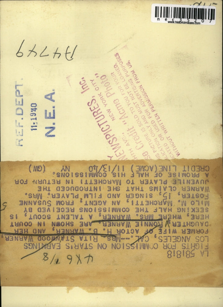 1940 Press Photo Mrs. Rita Stanwood Warner and Ronnie Warner in court.