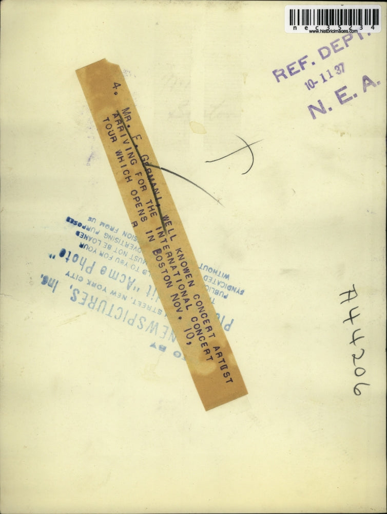 1937 Press Photo F.Germani concert artist