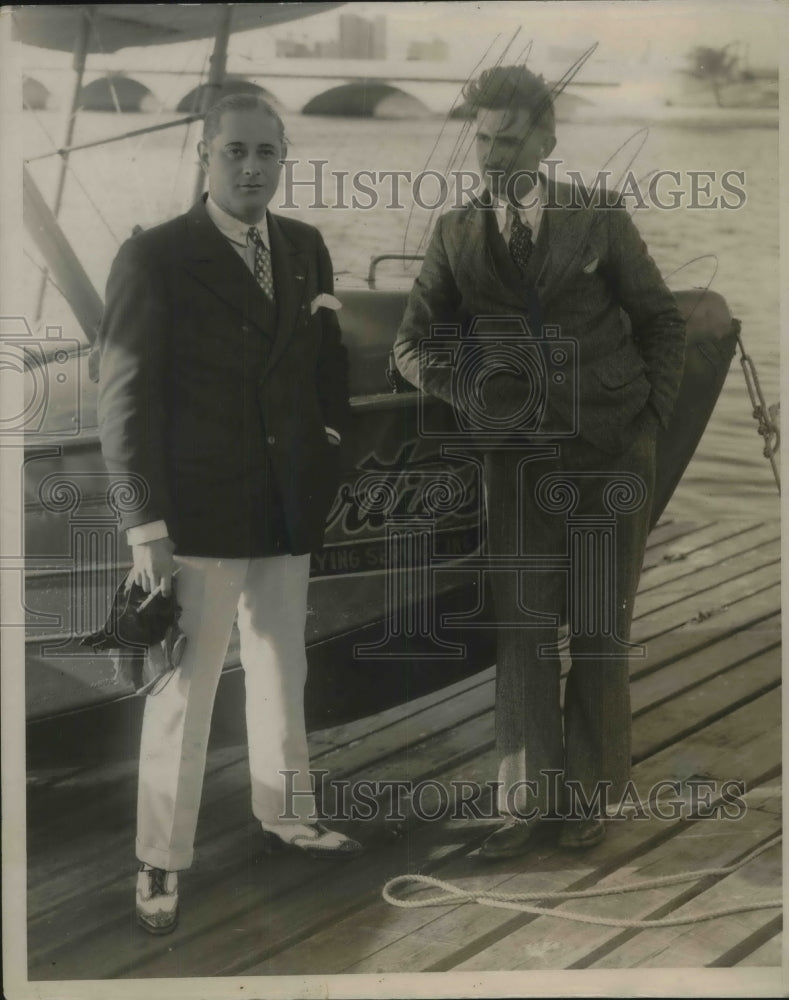1929 Press Photo Barclay Warburton & Donald Vanderwater Vacationing Palm Beach