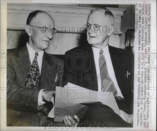 1948 Press Photo Tom Linder & Goerge McDonald Commisioners/Agriculture charges- Historic Images