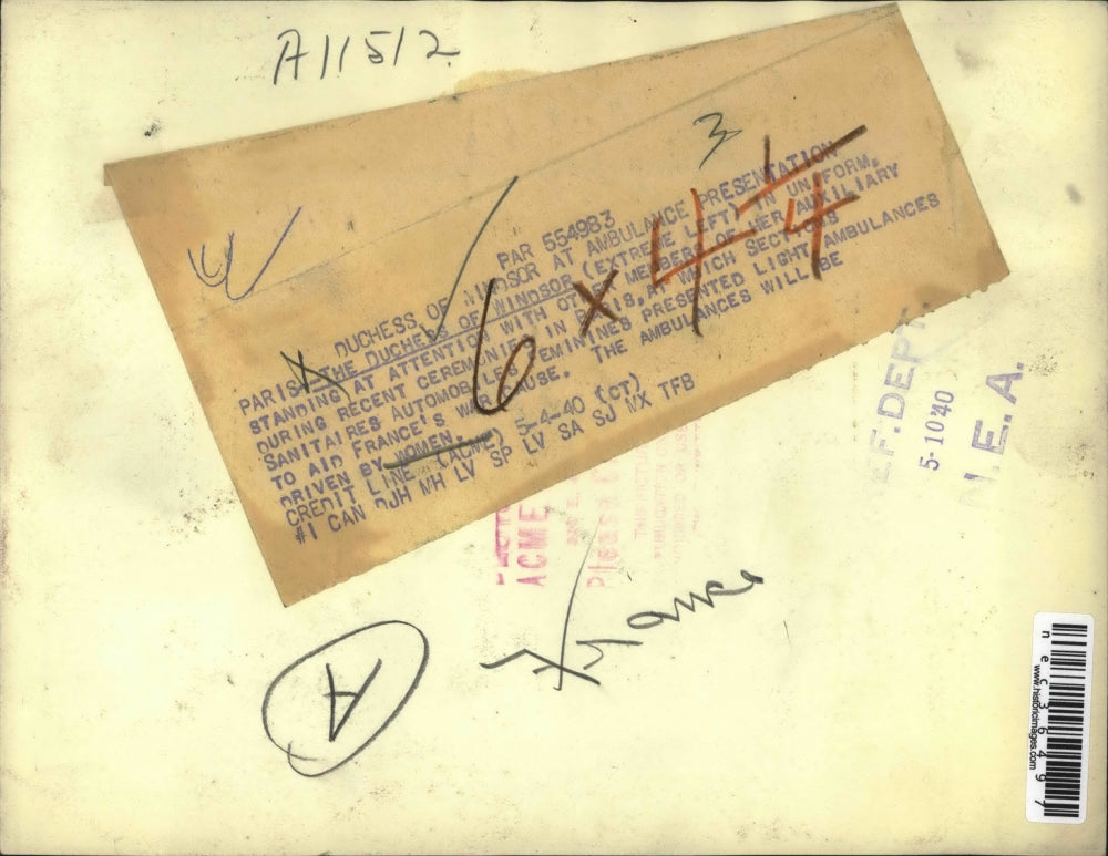 1940 Press Photo Paris, the Duchess of Windsor & Women's Auxillary Service