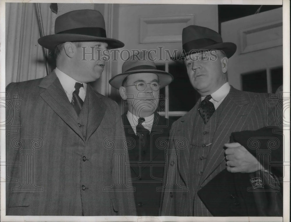 1941 Press Photo Michigan Gov Murray Van Wagner Meets With President Roosevelt