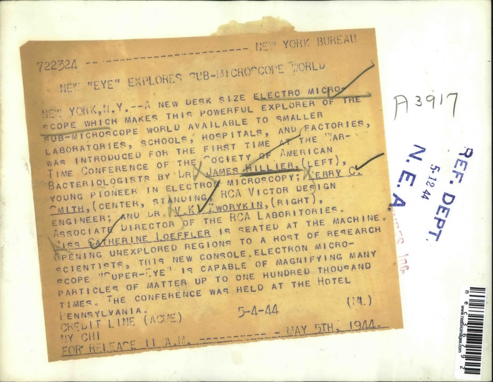 1944 Press Photo New eye explores sub-microbe world - nec36792