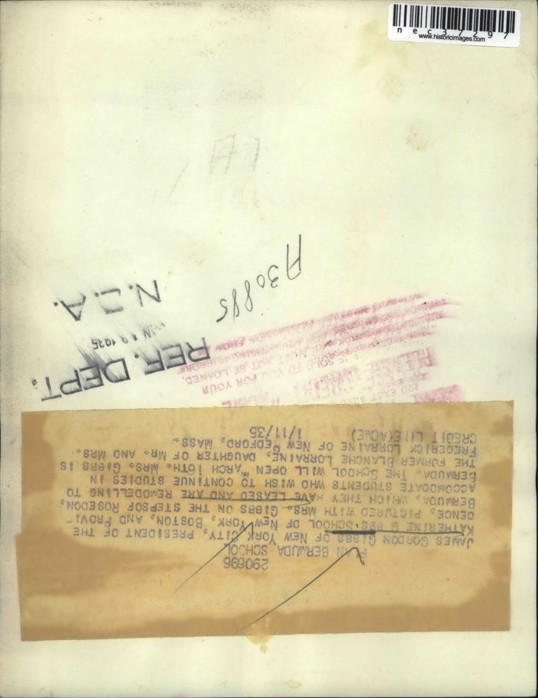 1935 Press Photo James G Gibbs, Pres of K Gibbs school & Mrs Gibbs