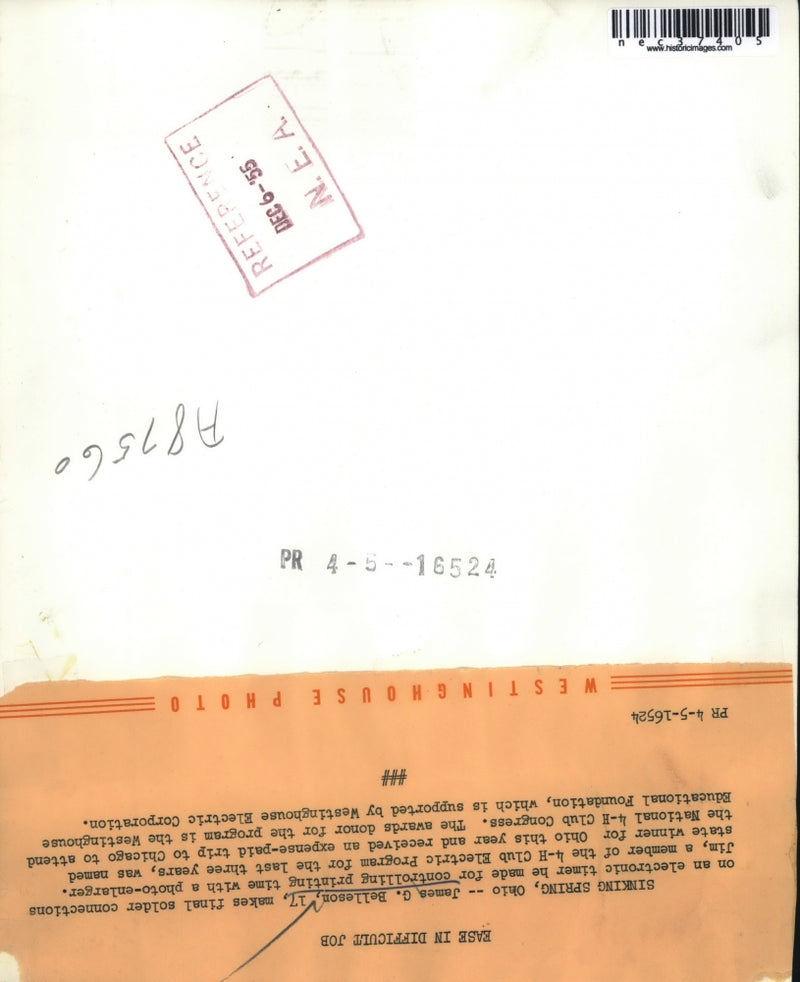 Load image into Gallery viewer, 1955 Press Photo James Belleson Makes Printing Timer as 4-H Project
