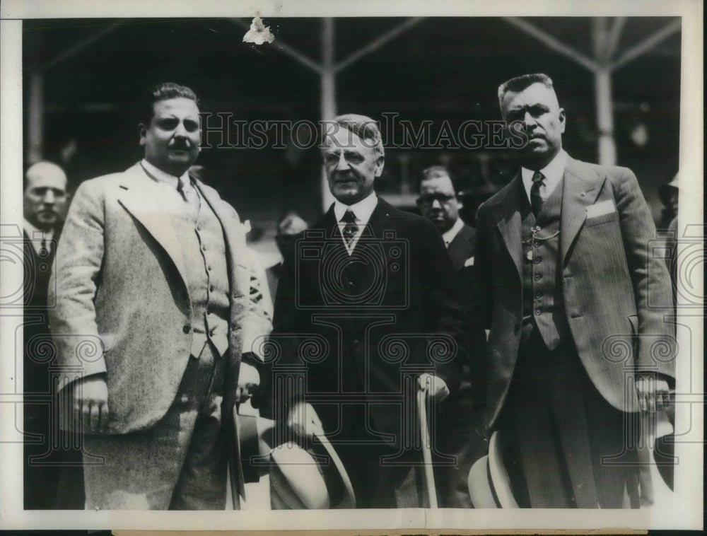 1930 Press Photo Gen. Jose Mijares Palencia, Ambassador Morrow, Col. Casimiro- Historic Images