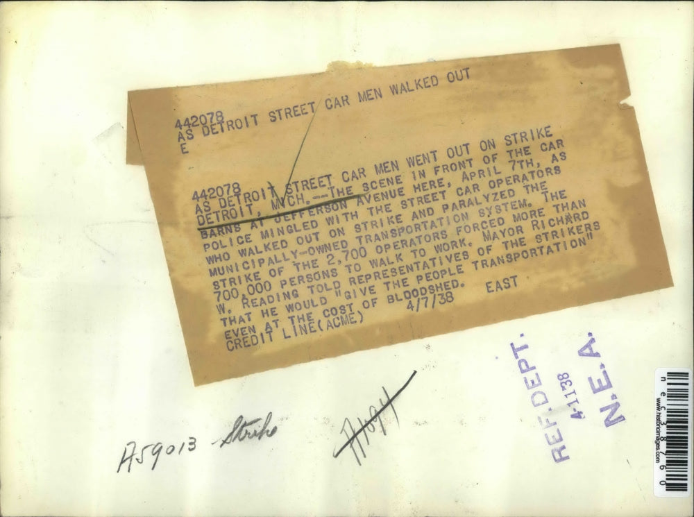 1938 Press Photo Detroit Mayor Richard Reading will provide transportation