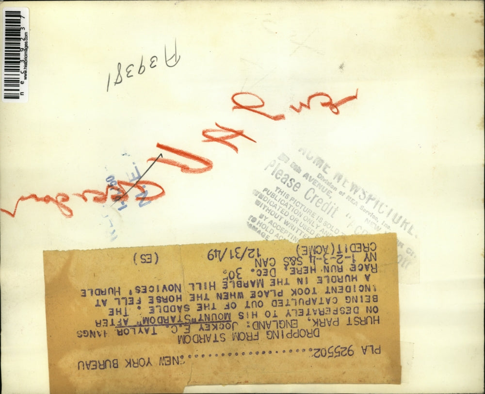 1949 Press Photo Jockey EC Taylor on His Mount "Stardom" - nec39237