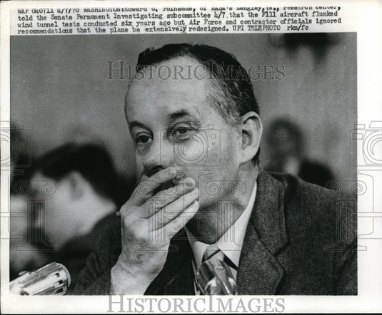 1970 Press Photo Edward Polhamus Tells Senate About Ignored Flunked Aircraft