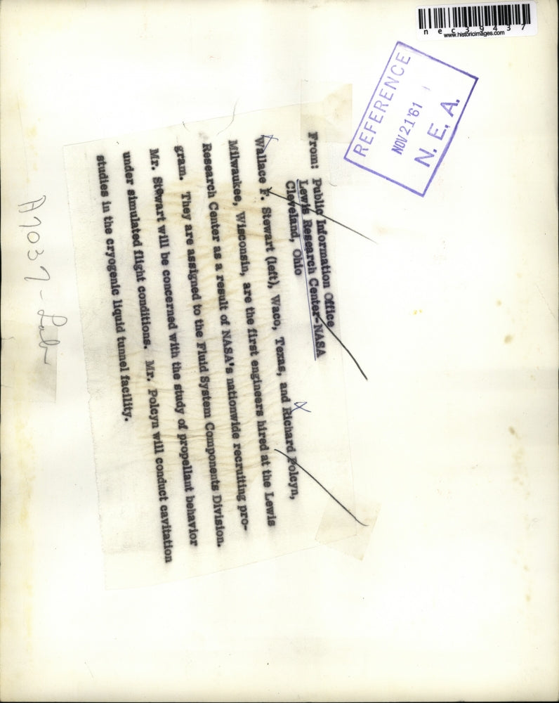 1961 Press Photo Wallace F. Stewart Waco Texas Richard Folcyn Engineers Research