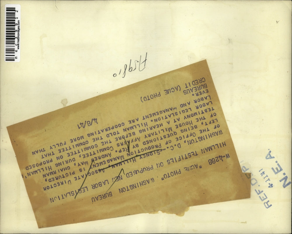 1941 Press Photo Sidney Hillman testifies on proposed New Labor Legis.