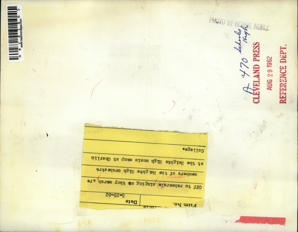 1962 Press Photo Members of Heights High Orchestra at Heights high music camp