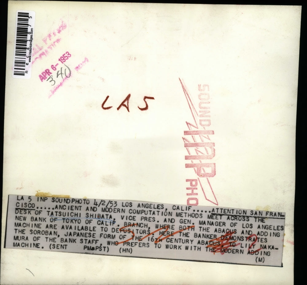 1933 Press Photo Ancient and modern computation methods meet across the Shibata