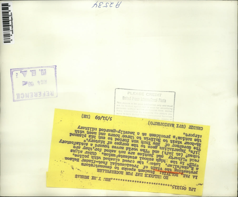 1969 Press Photo Student protestors in La Paz, Bolivia anti US visit