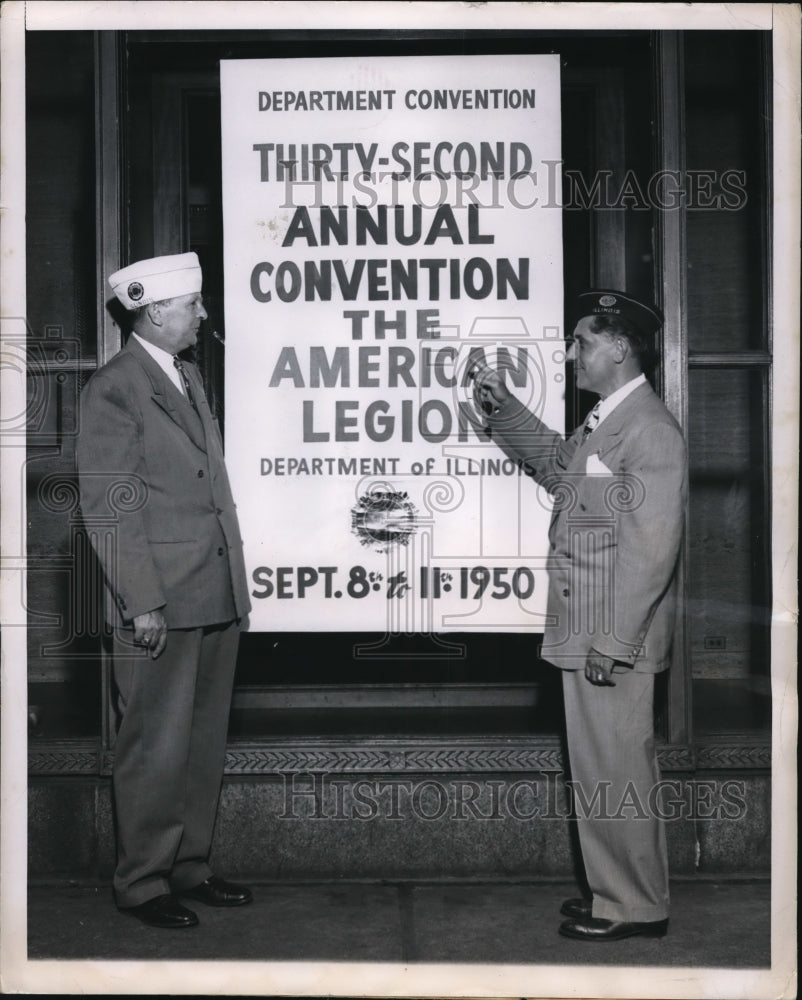 1950 Press Photo American Legion, Louis Rosset &amp; Lawrence Fenlon in Ill.- Historic Images