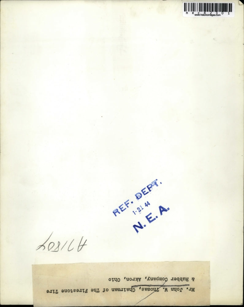 1944 Press Photo John W. Thomas cahirman Firestone Tire & Rbber Co Akron Ohio