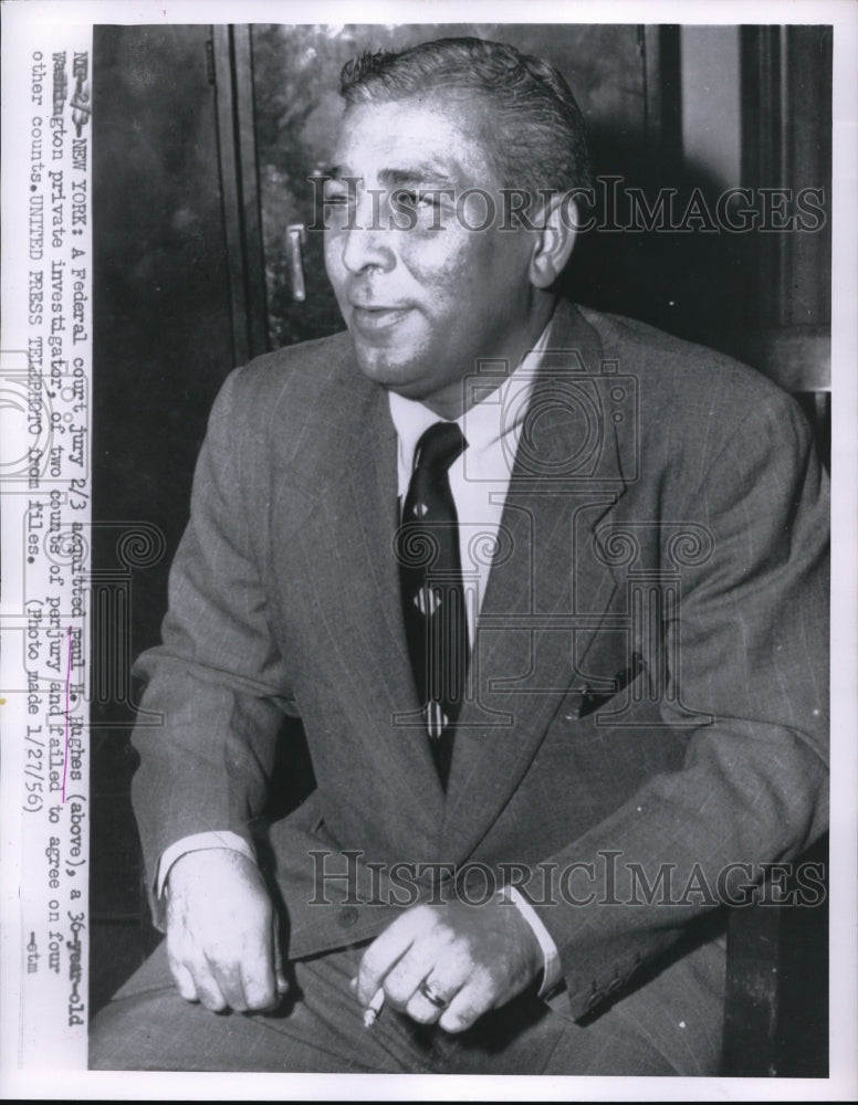 1956 Press Photo Paul H Hughes Acquitted Of Perjury