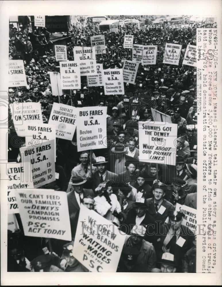 1948 Press Photo NYC demonstrators at Public Service  Commission- Historic Images