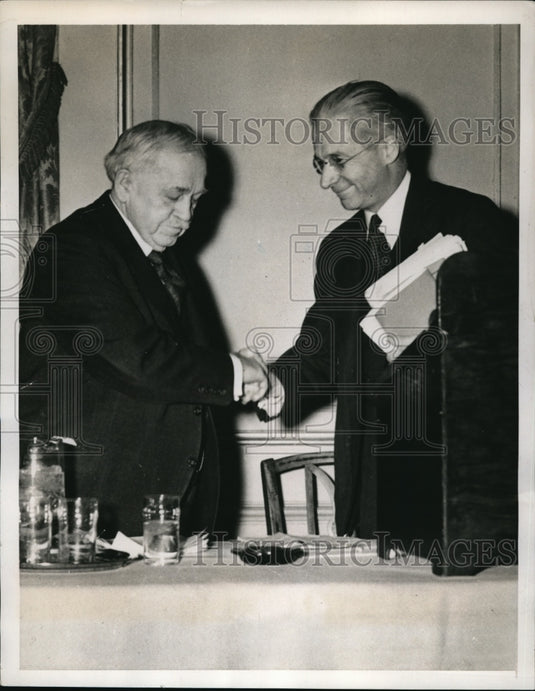 1940 Press Photo Dr John Tildsley & Merwin Hart Of NY State Economic Council