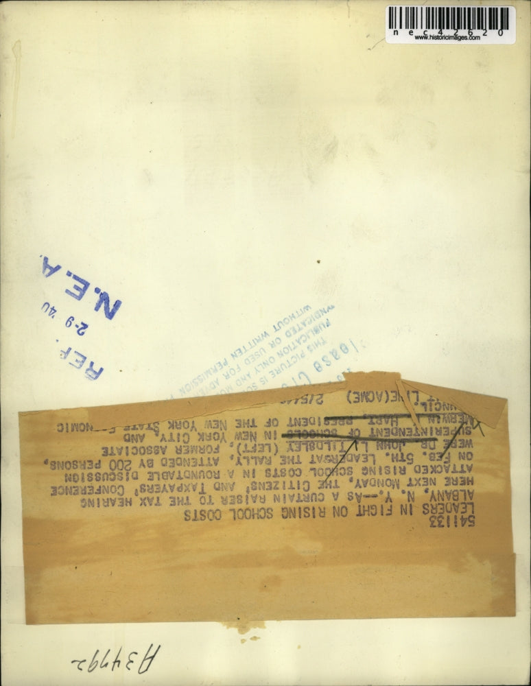 1940 Press Photo Dr John Tildsley & Merwin Hart Of NY State Economic Council