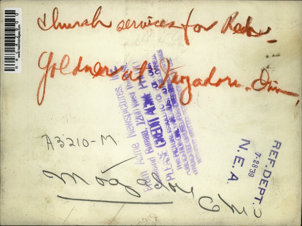 1939 Press Photo Church Services