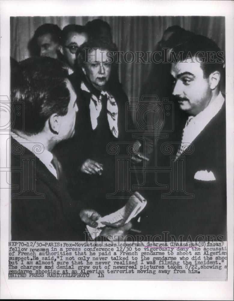 1955 Press Photo News Cameraman George Chassagne at News Conference