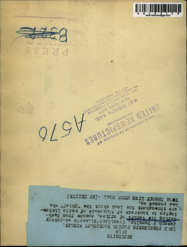 Press Photo Joseph Tumulty, Former President Wilson's Secretary Speaks on Radio