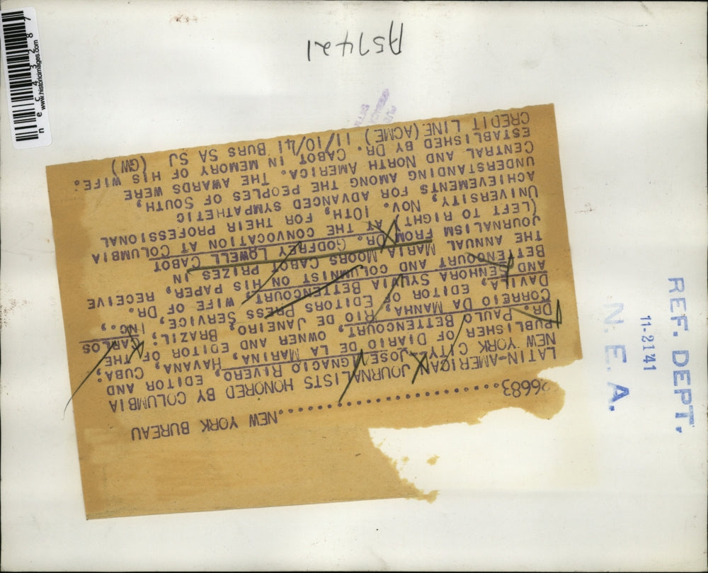 1941 Press Photo Latin-American journalists on Maria Moors Cabor Awards