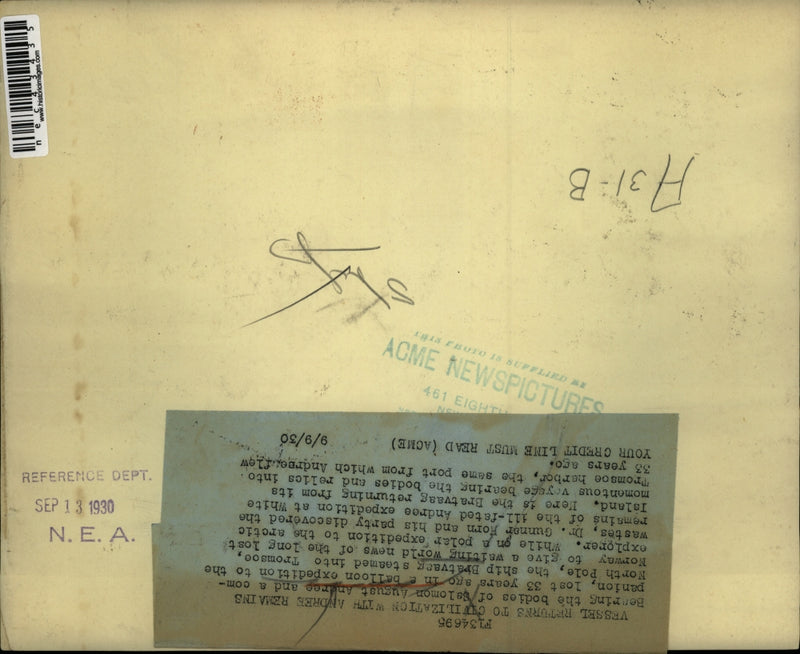 Load image into Gallery viewer, 1930 Press Photo Vessel returning from its momentous voyage
