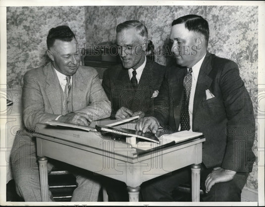1935 Press Photo Farm Leaders Prepare for Farmers' Pilgrimage
