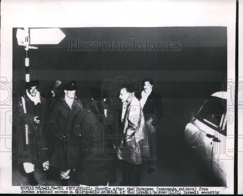 Load image into Gallery viewer, 1956 Press Photo Commando Raiders From Jordan Across 30 Miles Israel - nec44201
