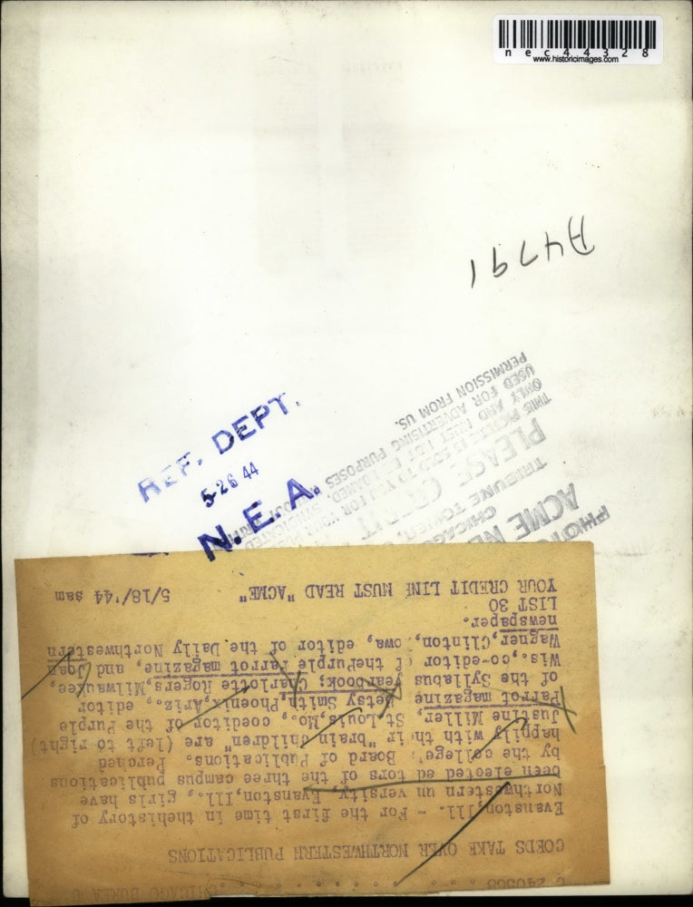 Load image into Gallery viewer, 1944 Press Photo Northwestern University Publications, Justine Miller, B Smith
