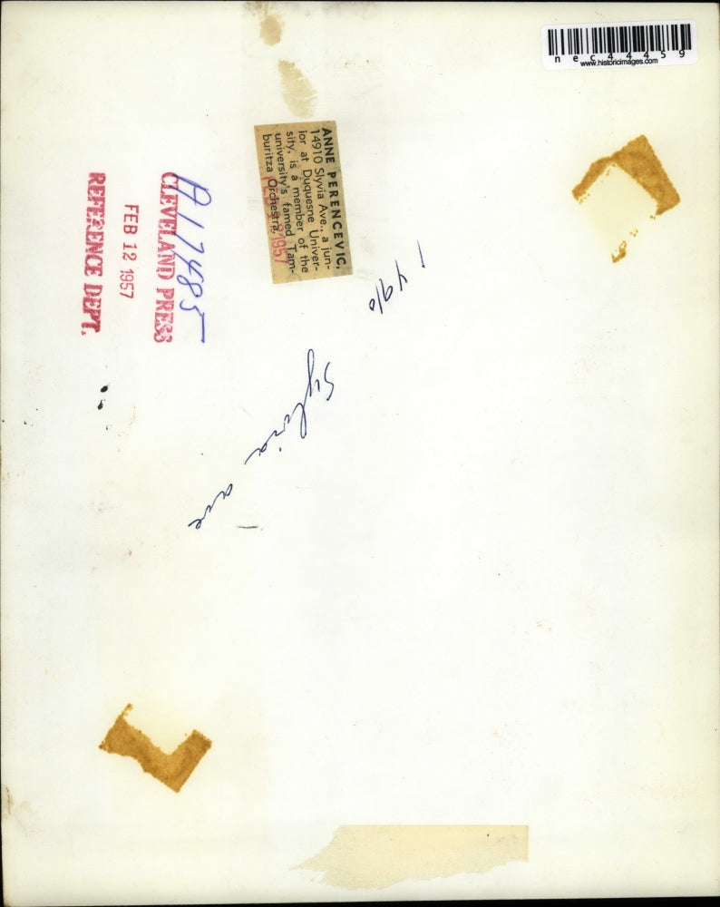 1957 Press Photo Anne Perencevic Junior at Duquesne University