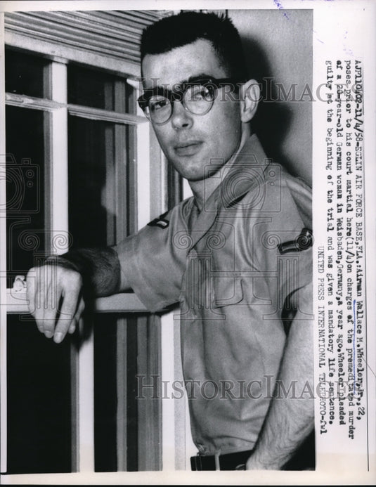 1958 Press Photo Airman Wallace Wheeler on court martial